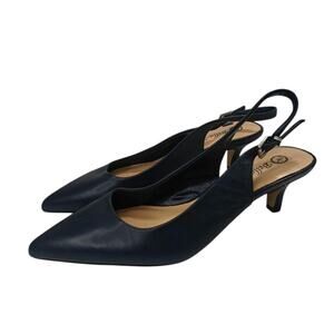 Navy Blue pointed toe Kitten heels sz 8.5